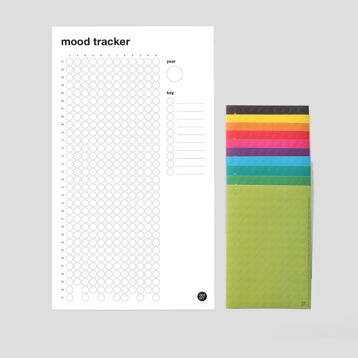 mood memory · Moodtracker mit Klebepunkten
