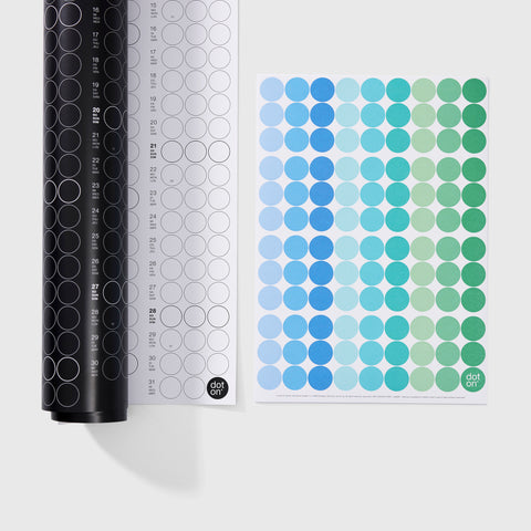 Annual planner 2025 with adhesive dots | Aqua Edition | in 4 formats