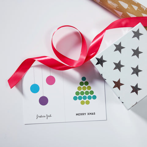 DIY-Postkarte mit Stickern | Geschenkanhänger Weihnachten | 12x17,5 cm - dot on