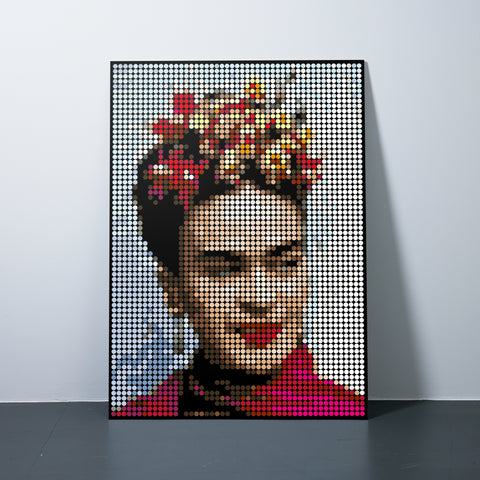 Pixelart XXL | Kleben nach Zahlen-Set mit Stickern | Motiv: Frida | 109x153 cm