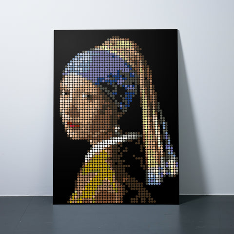 Pixelart XXL | Kleben nach Zahlen-Set mit Stickern | Motiv: Vermeer | 109x153 cm