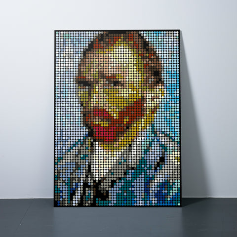 Pixelart XXL | Kleben nach Zahlen-Set mit Stickern | Motiv: Vincent | 109x153 cm