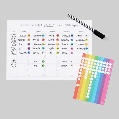 Stundenplan mit Klebepunkten | 21x30 cm - dot on