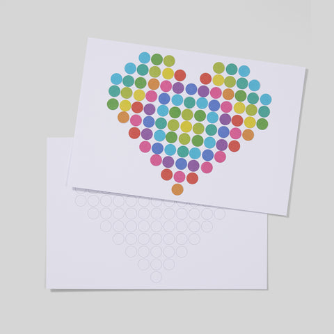 DIY postcard with stickers | heart | 12x17.5cm