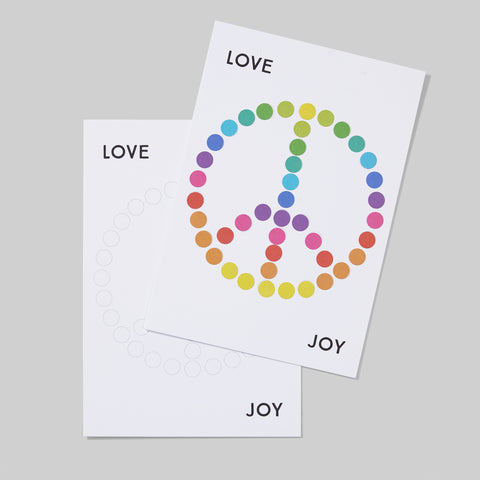 DIY-Postkarte mit Stickern | Love, Peace & Joy | 12x17,5 cm