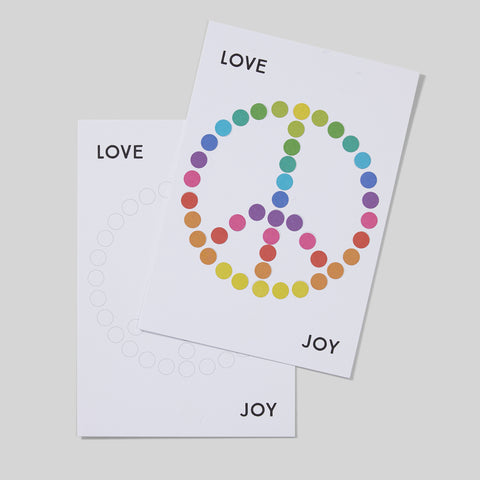 DIY postcard with stickers | Love, Peace & Joy | 12x17.5cm