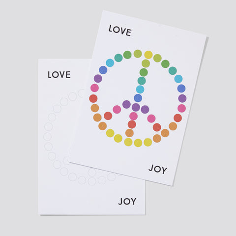 DIY-Postkarte mit Stickern | Love, Peace & Joy | 12x17,5 cm