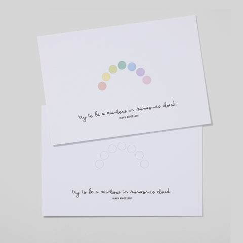 DIY postcard with stickers | rainbow quote | 12x17,5 cm