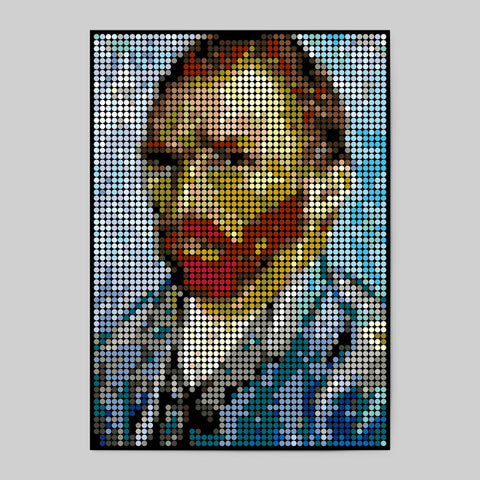 Pixelart | Kleben nach Zahlen-Set mit Stickern | Motiv: Vincent | 50x70 cm - dot on