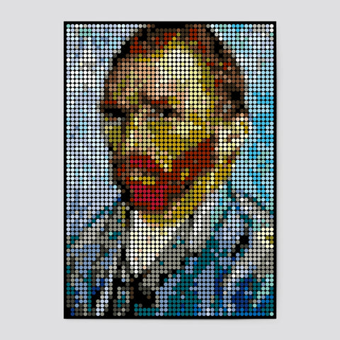 Pixelart | Kleben nach Zahlen-Set mit Stickern | Motiv: Vincent | 50x70 cm