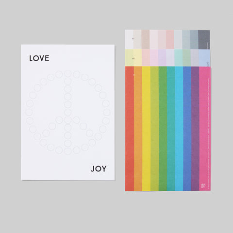 DIY-Postkarte mit Stickern | Love, Peace & Joy | 12x17,5 cm