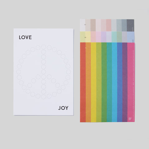 DIY postcard with stickers | Love, Peace & Joy | 12x17.5cm