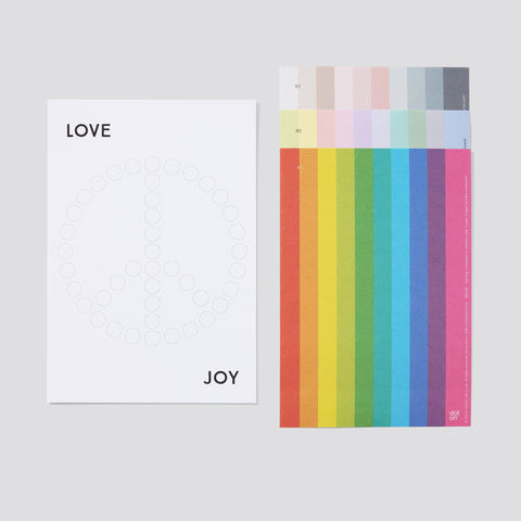 DIY-Postkarte mit Stickern | Love, Peace & Joy | 12x17,5 cm