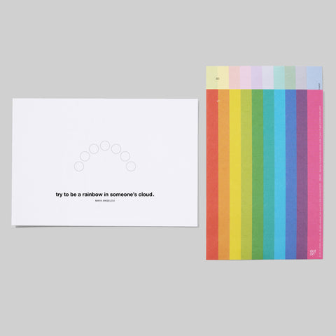 DIY-Postkarte mit Stickern | Regenbogen-Spruch | 12x17,5 cm - dot on