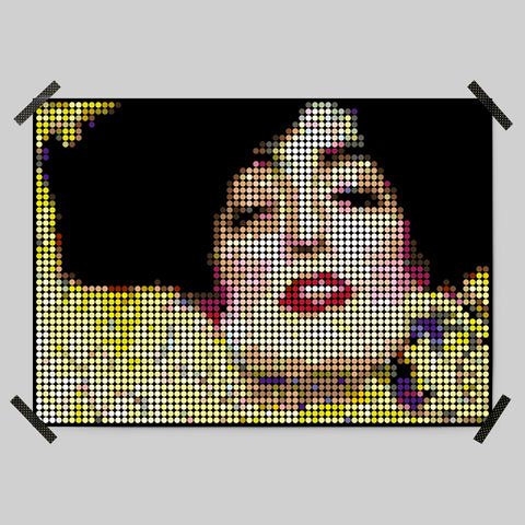 Pixelart | Kleben nach Zahlen-Set mit Stickern | Motiv: Klimt | 50x70 cm - dot on