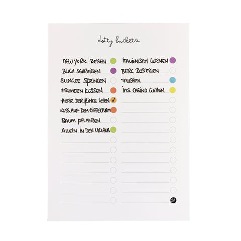 NEU: Bucket list mit Klebepunkten | 21x30 cm - dot on