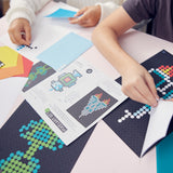 Pixel art | Craft set Space | Sticker set for creative glue | 21x30cm