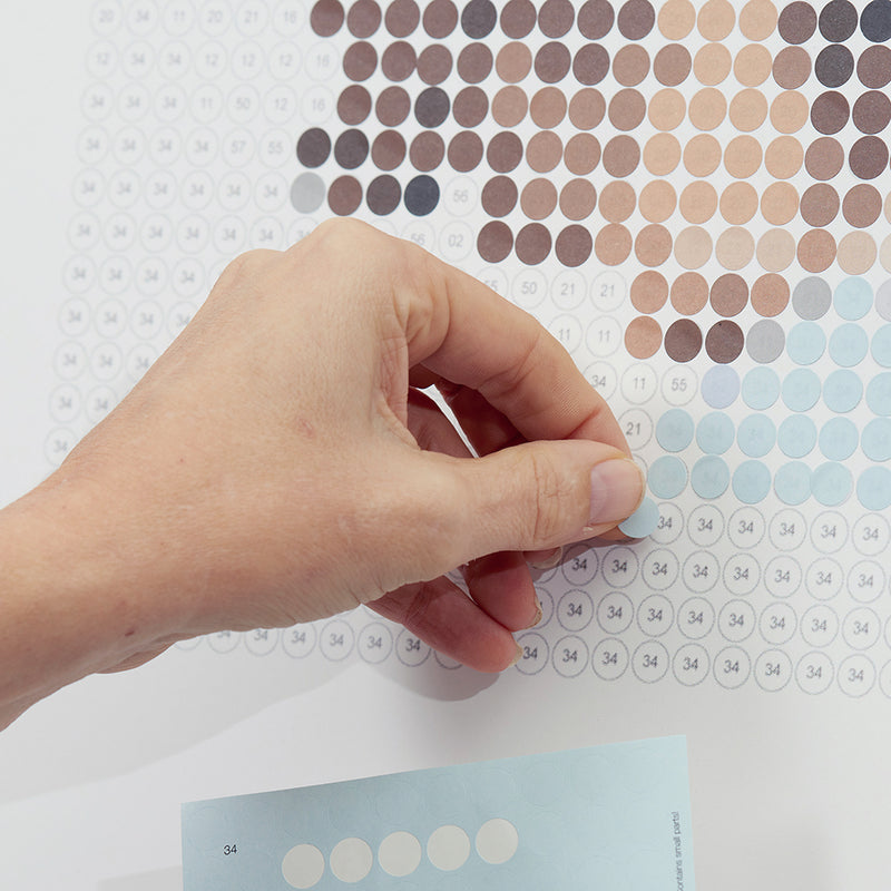 My Pixelart | Individuell bedrucktes Bastelset mit Stickern | Poster oder Platte - dot on