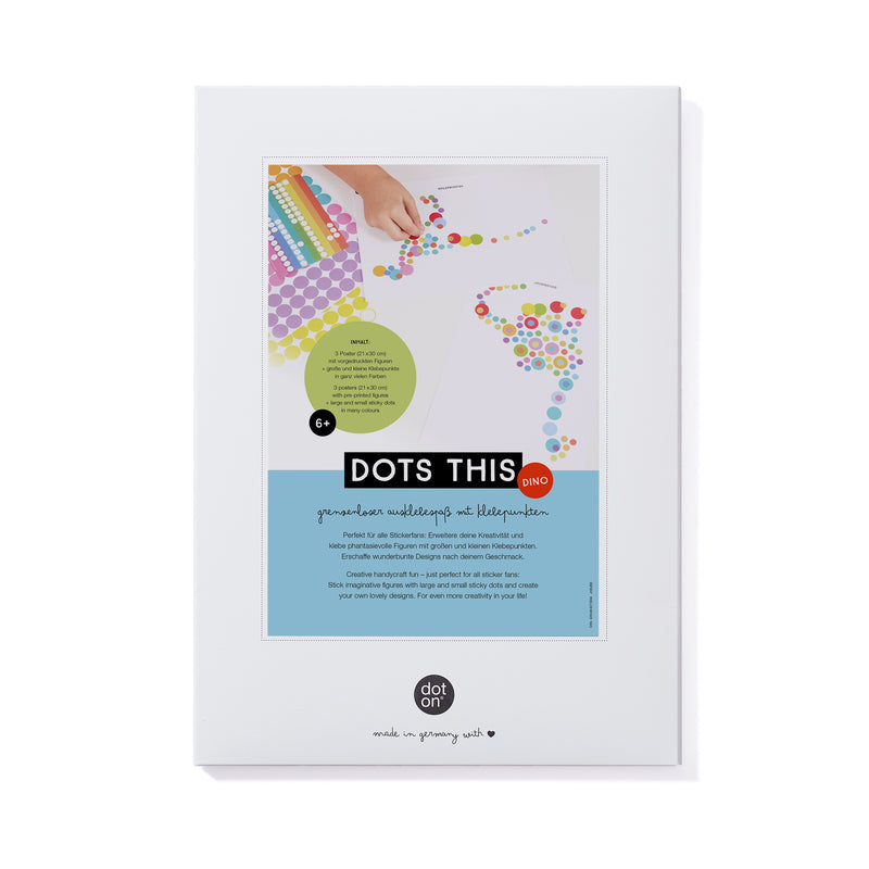 dots this | Bastelset Dino | Ausklebset mit Stickern für kreative Kleber | 21x30 cm - dot on