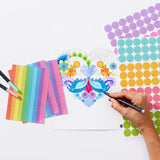 dots&colour | Bastelset | Auskleb- und Malset mit Stickern für kreative Künstler | 21x30 cm - dot on