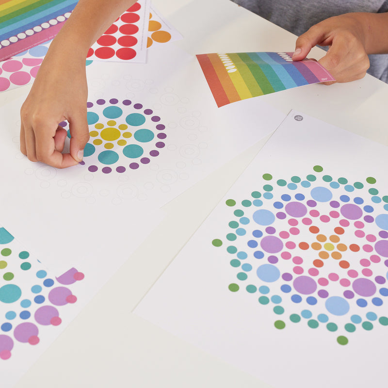 Mandala-Set mit Stickern | Bastelset für kreative Kleber | 21x30 cm - dot on