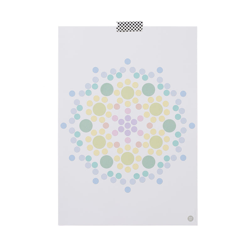 NEU: dotsala pastell | Mandala-Set mit Stickern | Bastelset für kreative Kleber | 21x30 cm - dot on