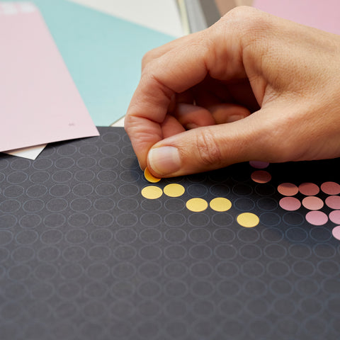 Pixelart | Bastelset mit Stickern | Motiv: water lilies | 50x70 cm - dot on