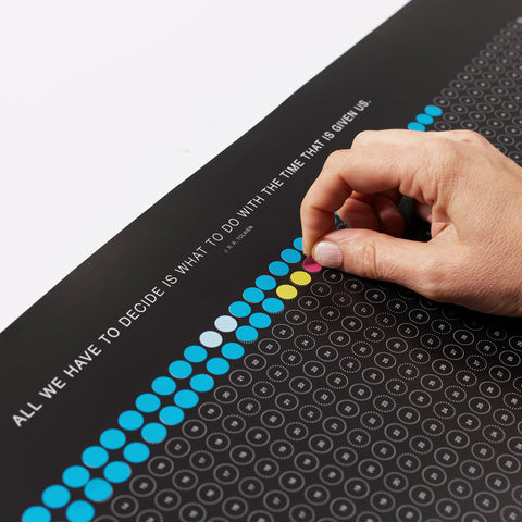 dot on life  | LEBENSPLANER MIT KLEBEPUNKTEN | RAINBOW EDITION | 69X100 CM - dot on