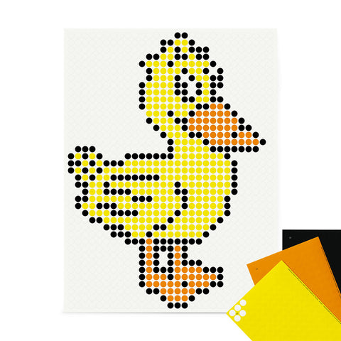 Bastelset mit Stickern | Motiv: ente | 30x40 cm - dot on