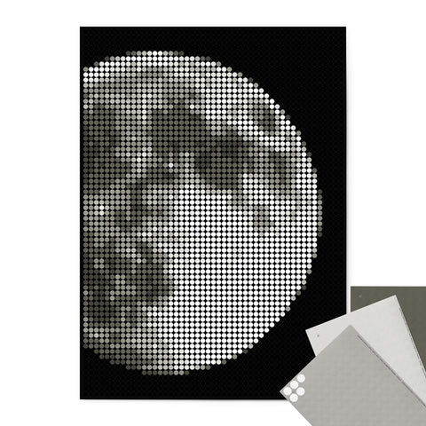 Pixelart | Bastelset mit Stickern | Motiv: moon | 50x70 cm - dot on