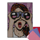 Pixelart | Bastelset mit Stickern | Motiv: ooh | 50x70 cm - dot on
