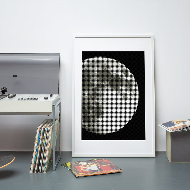 Pixelart | Bastelset mit Stickern | Motiv: moon | 50x70 cm - dot on