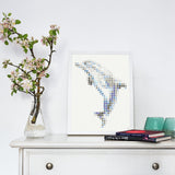 Bastelset mit Stickern | Motiv: dolphin | 30x40 cm - dot on