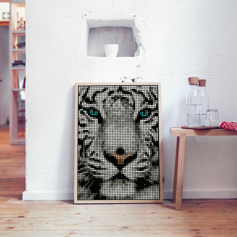 Pixelart | Bastelset mit Stickern | Motiv: tiger | 50x70 cm - dot on