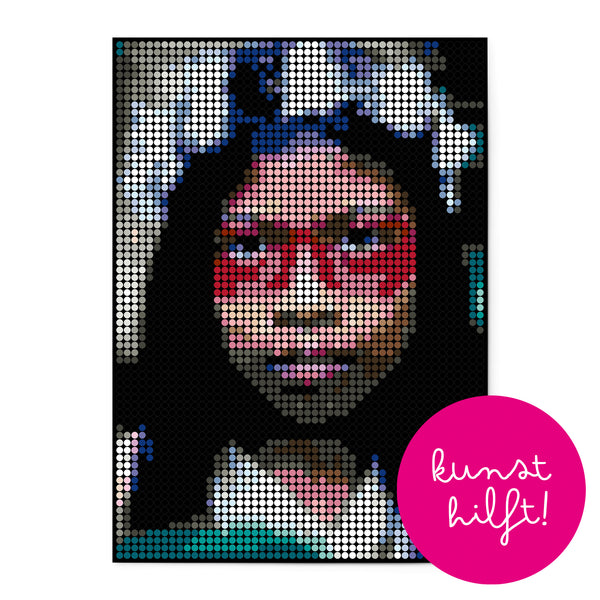 LIMITED EDITION: Pixelart | Bastelset mit Stickern | Motiv: waorani girl | 50x70 cm - dot on