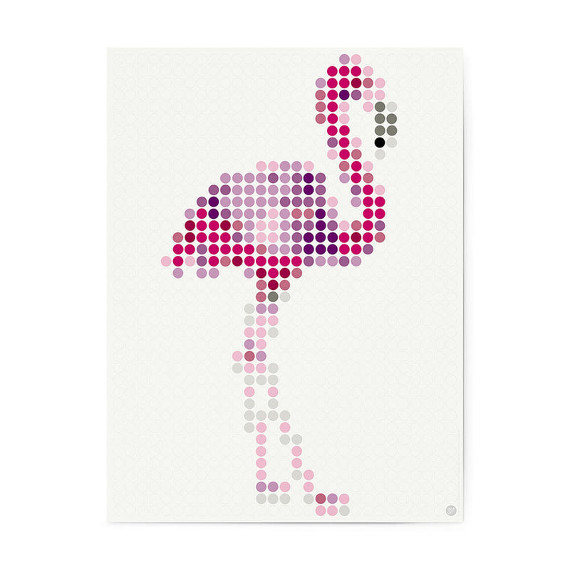 Bastelset mit Stickern | Motiv: flamingo | 30x40 cm - dot on
