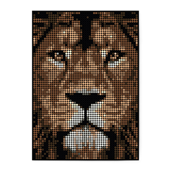 Pixelart | Bastelset mit Stickern | Motiv: lion | 50x70 cm - dot on