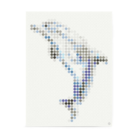 Bastelset mit Stickern | Motiv: dolphin | 30x40 cm - dot on