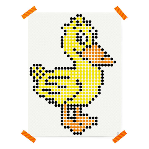 Bastelset mit Stickern | Motiv: ente | 30x40 cm - dot on