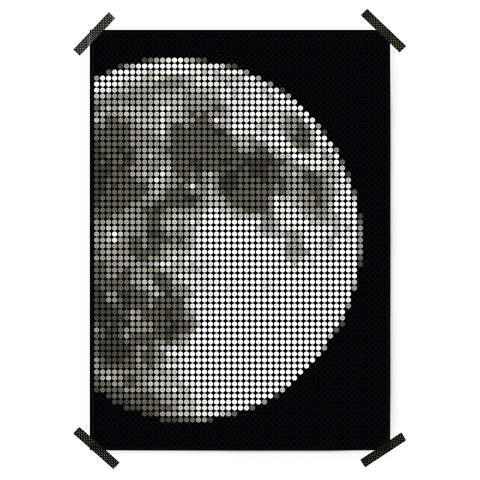 Pixelart | Bastelset mit Stickern | Motiv: moon | 50x70 cm - dot on