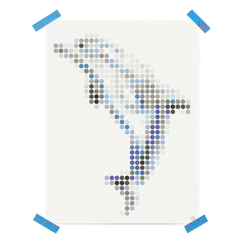 Bastelset mit Stickern | Motiv: dolphin | 30x40 cm - dot on