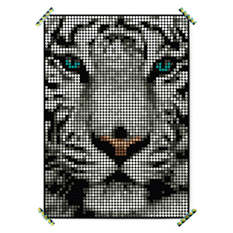 Pixelart | Bastelset mit Stickern | Motiv: tiger | 50x70 cm - dot on