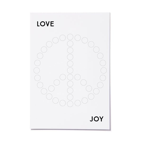 DIY-Postkarte mit Stickern | Love, Peace & Joy | 12x17,5 cm - dot on